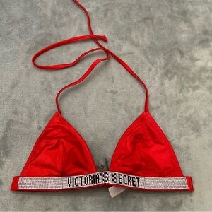 New! Victoria’s Secret rhinestone bling strap bikini top red 4585